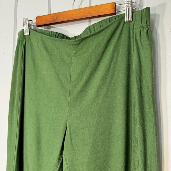 J.Jill Green Linen Pants Stretch Crop Straight Leg Mid Rise Coastal Medium - Picture 2 of 9